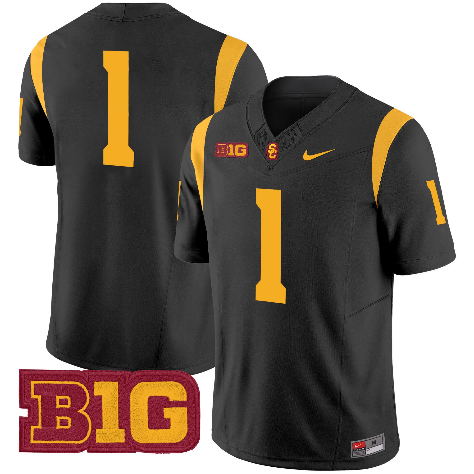 Men USC Trojans #1 No Name Black Nike 2024 Vapor Limited NCAA Jersey style 1->ncaa teams->NCAA Jersey